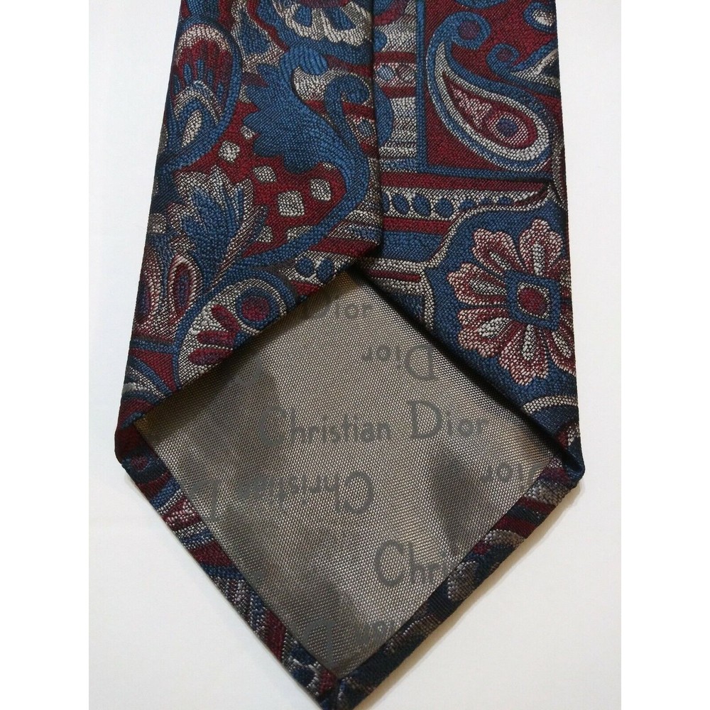 NWOT CHRISTIAN DIOR MENS NEW MULTICOLOR 95%POLYESTER CLASSIC TIE WIDTH: 3 5/8" - Picture 3 of 3